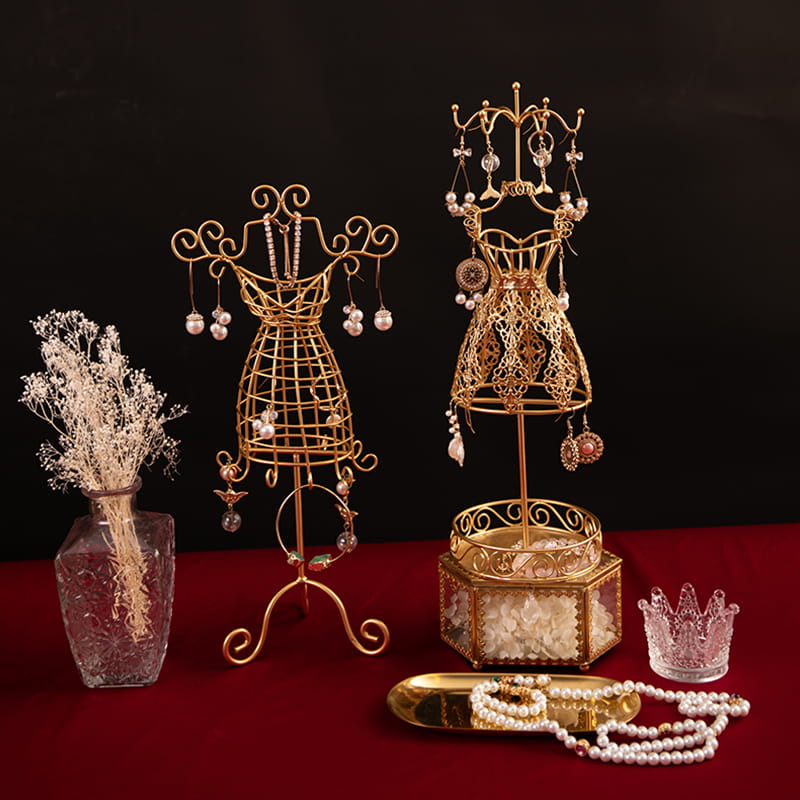 家の装飾ヨーロッパスタイル錬鉄モデルジュエリーラックジュエリーディスプレイスタンドクリエイティブディスプレイ小道具家具記事