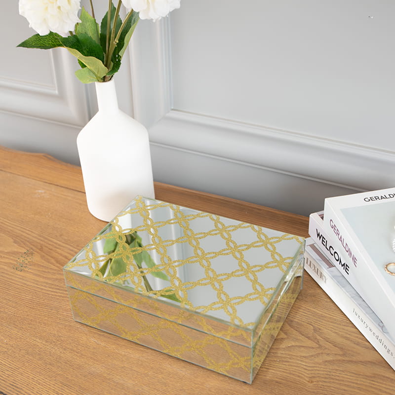 ガラスミラージュエリーボックス付き