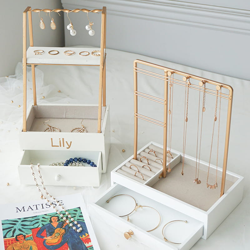 カスタマイズされた手作りジュエリーホルダー、ジュエリーコレクションストレージ、卓上ネックレスブレスレットイヤリングジュエリーオーガナイザー