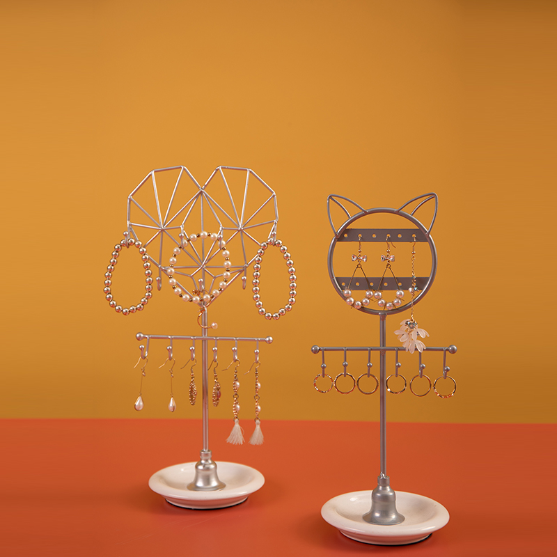 カスタムメタルラブハート型猫ネックレスブレスレットジュエリーホルダー