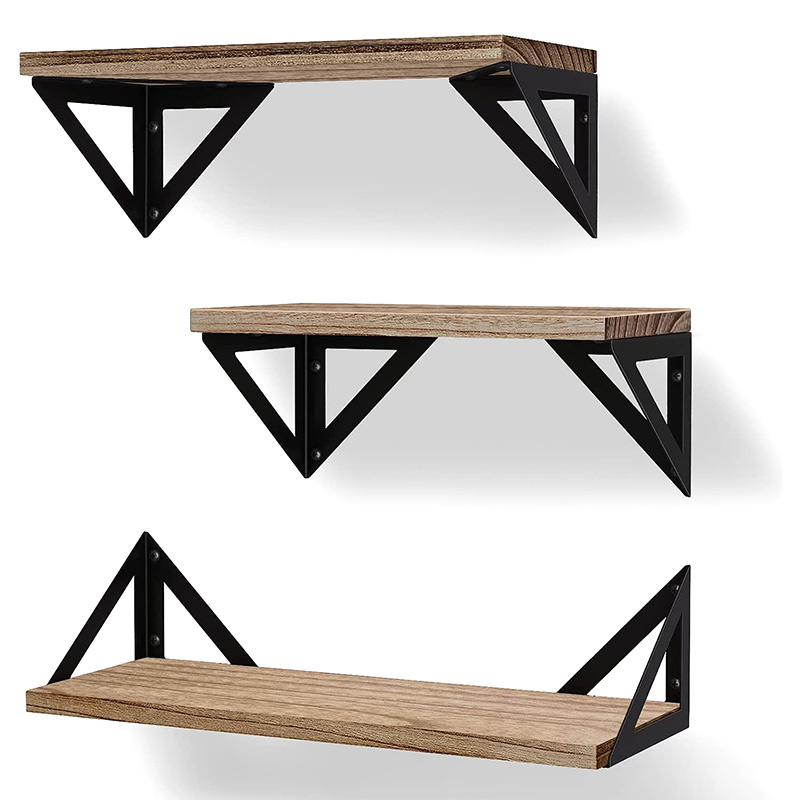 壁の装飾の棚金属製の木製のアンティークの装飾の吊り下げ式の棚装飾的な家具の設置木製の壁の棚